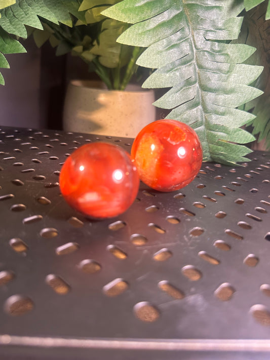 Carnelian Crystal Palm Spheres