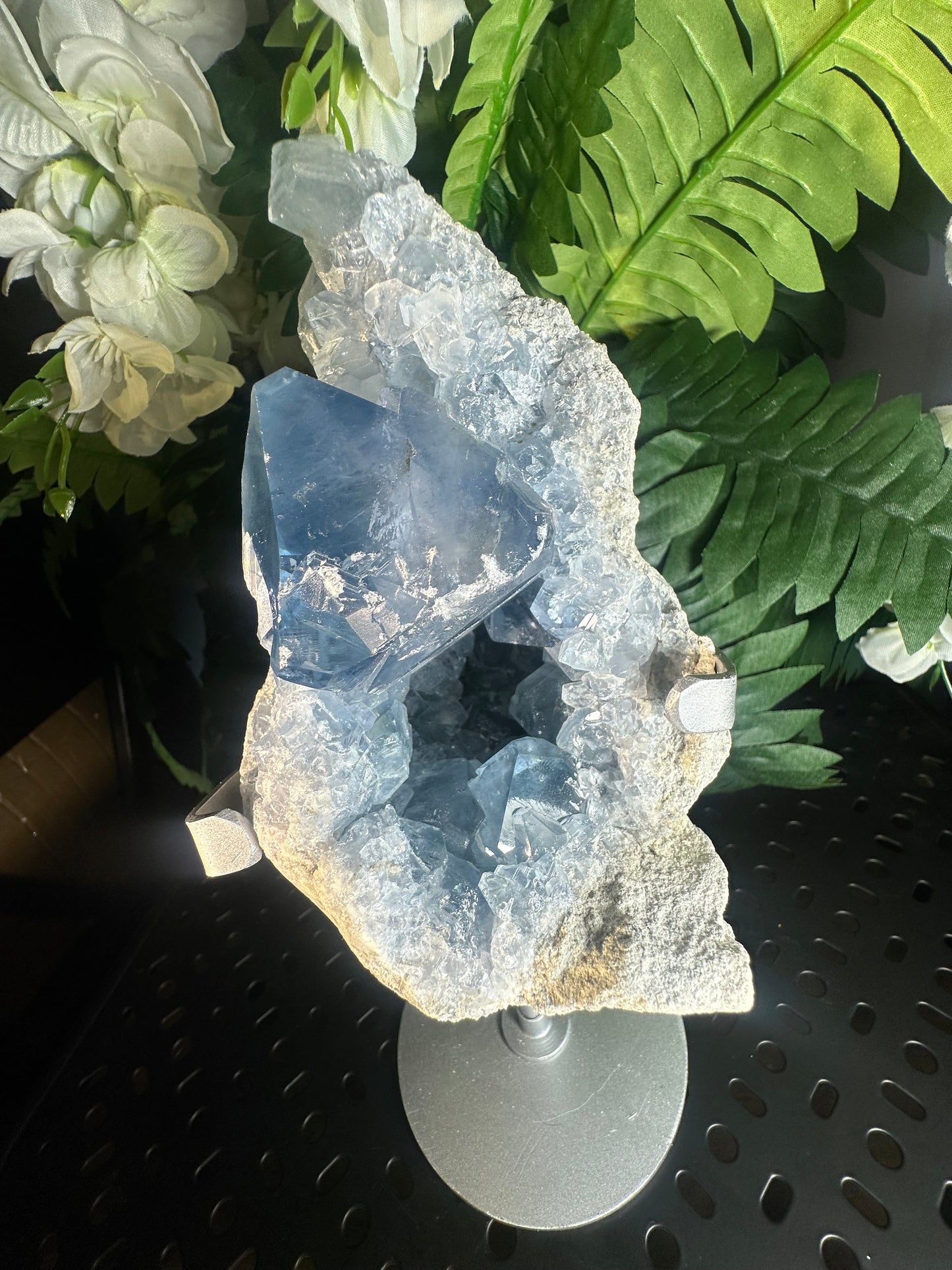 Celestine Vivid Blue Geode Cluster