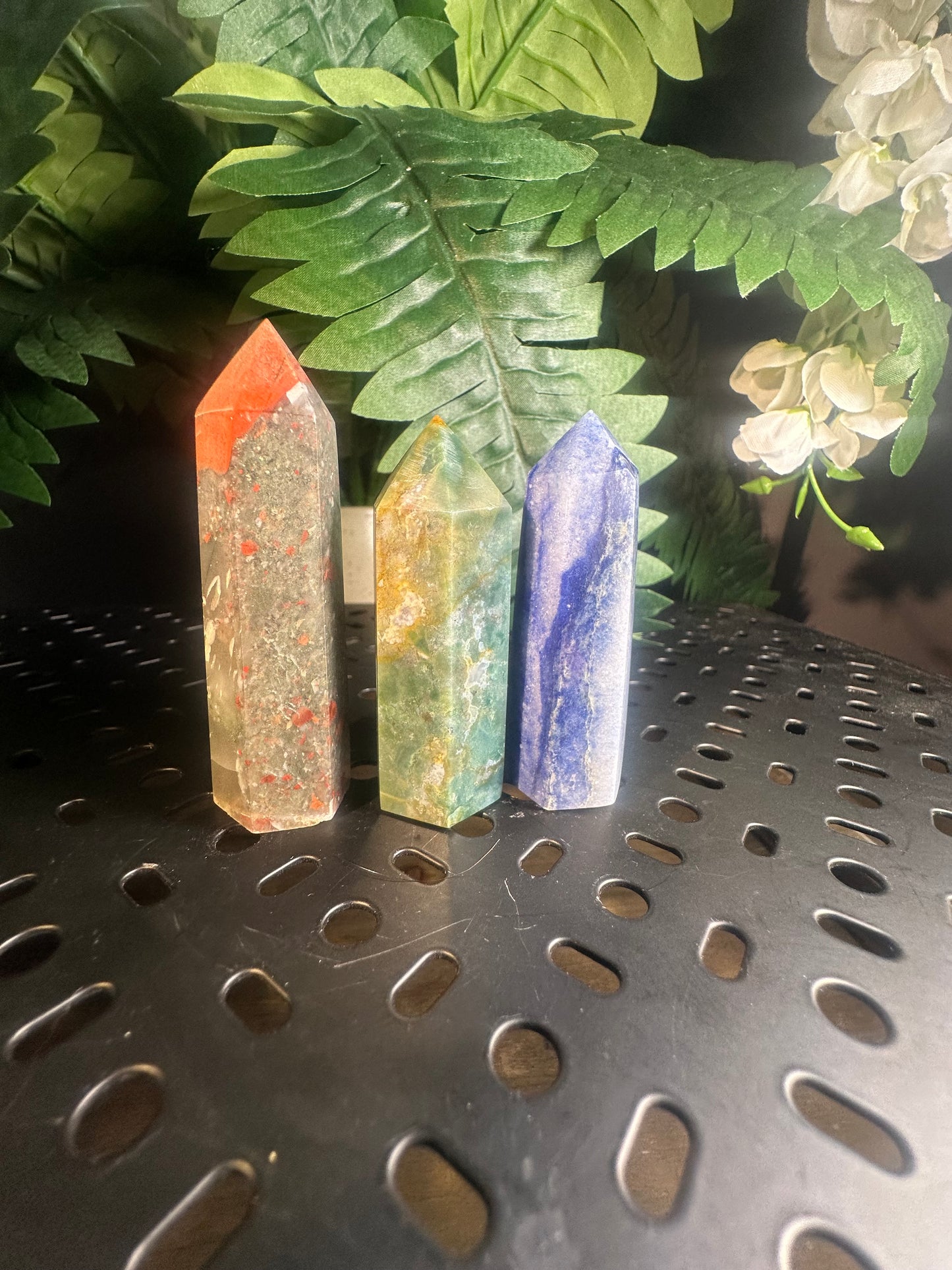 Calcite-Bloodstone-Aventurine 3pc. Crystal Obelisk Pack