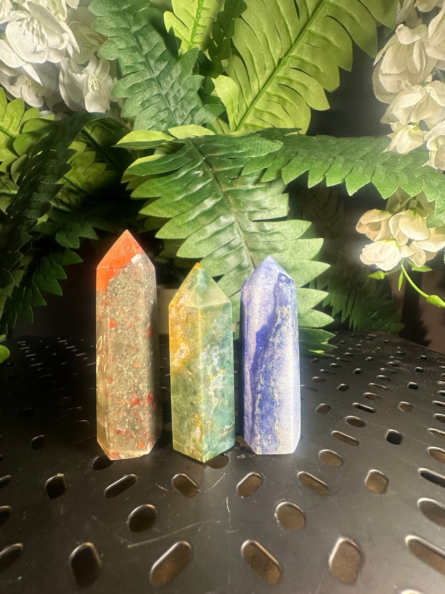 Calcite-Bloodstone-Aventurine 3pc. Crystal Obelisk Pack