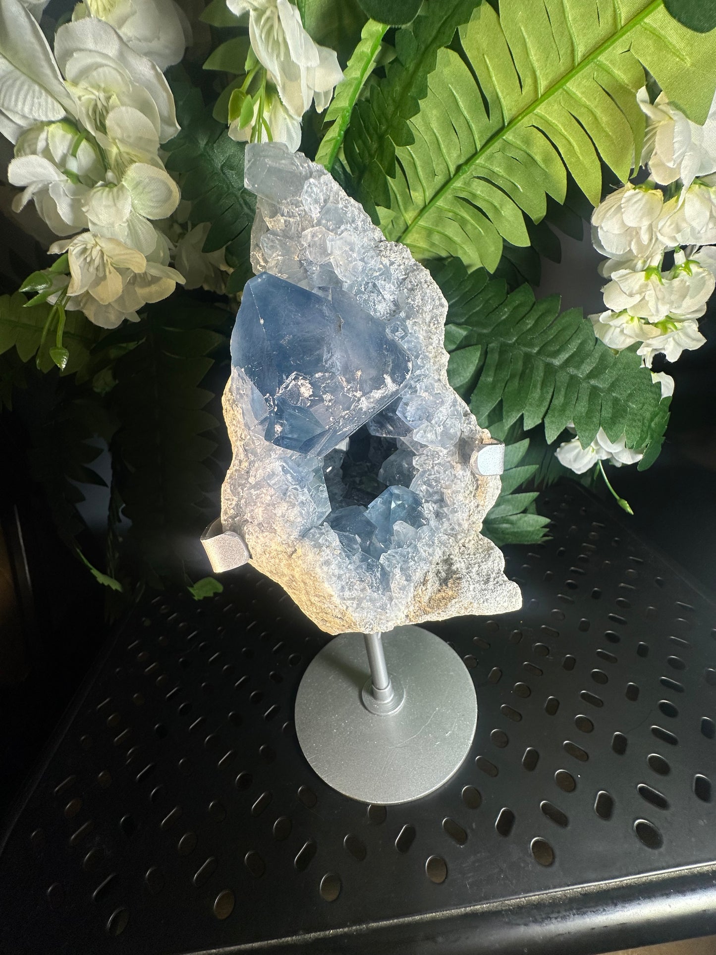 Celestine Vivid Blue Geode Cluster