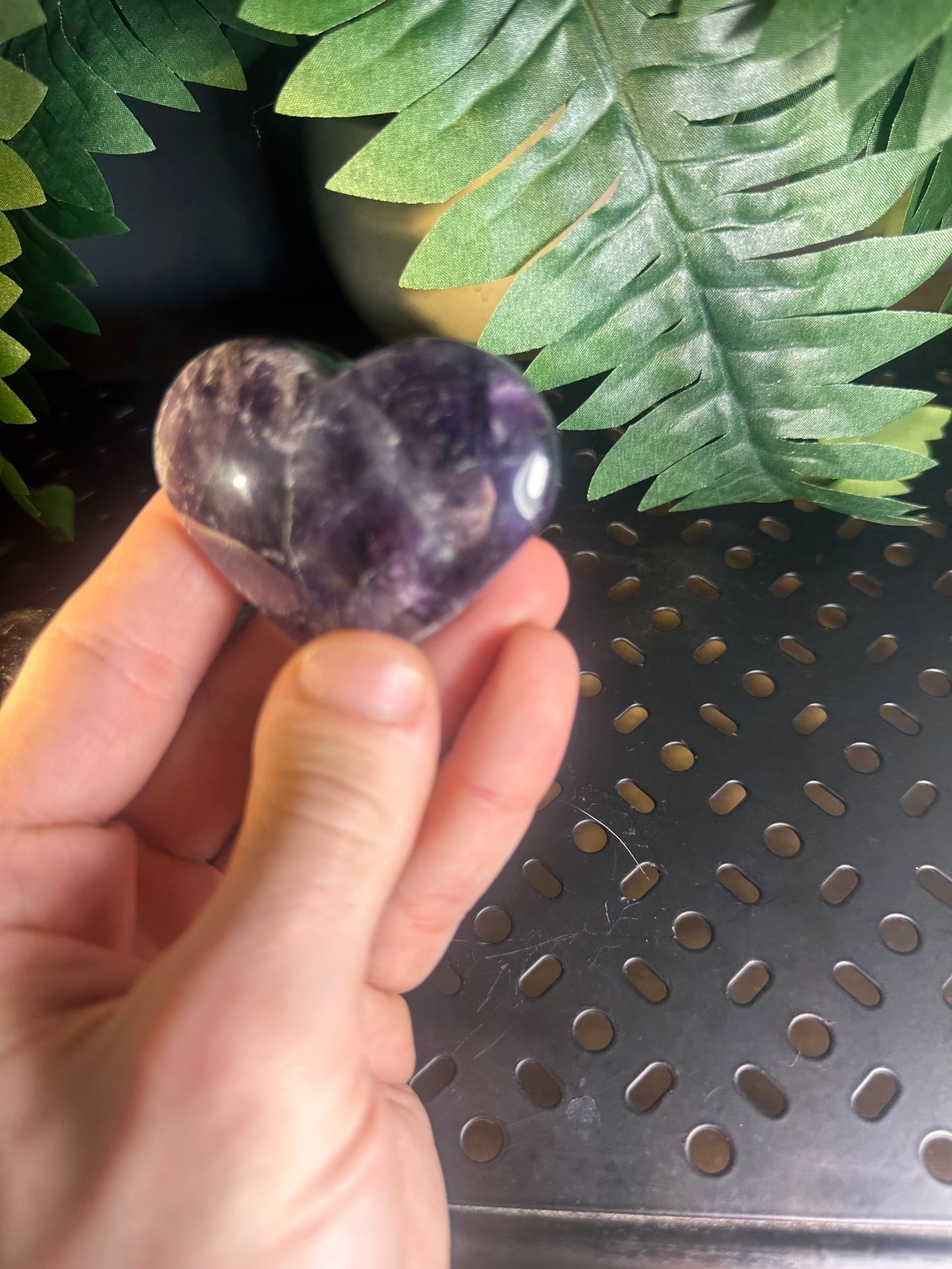 Dream Amethyst Palm-Stone Heart Pack