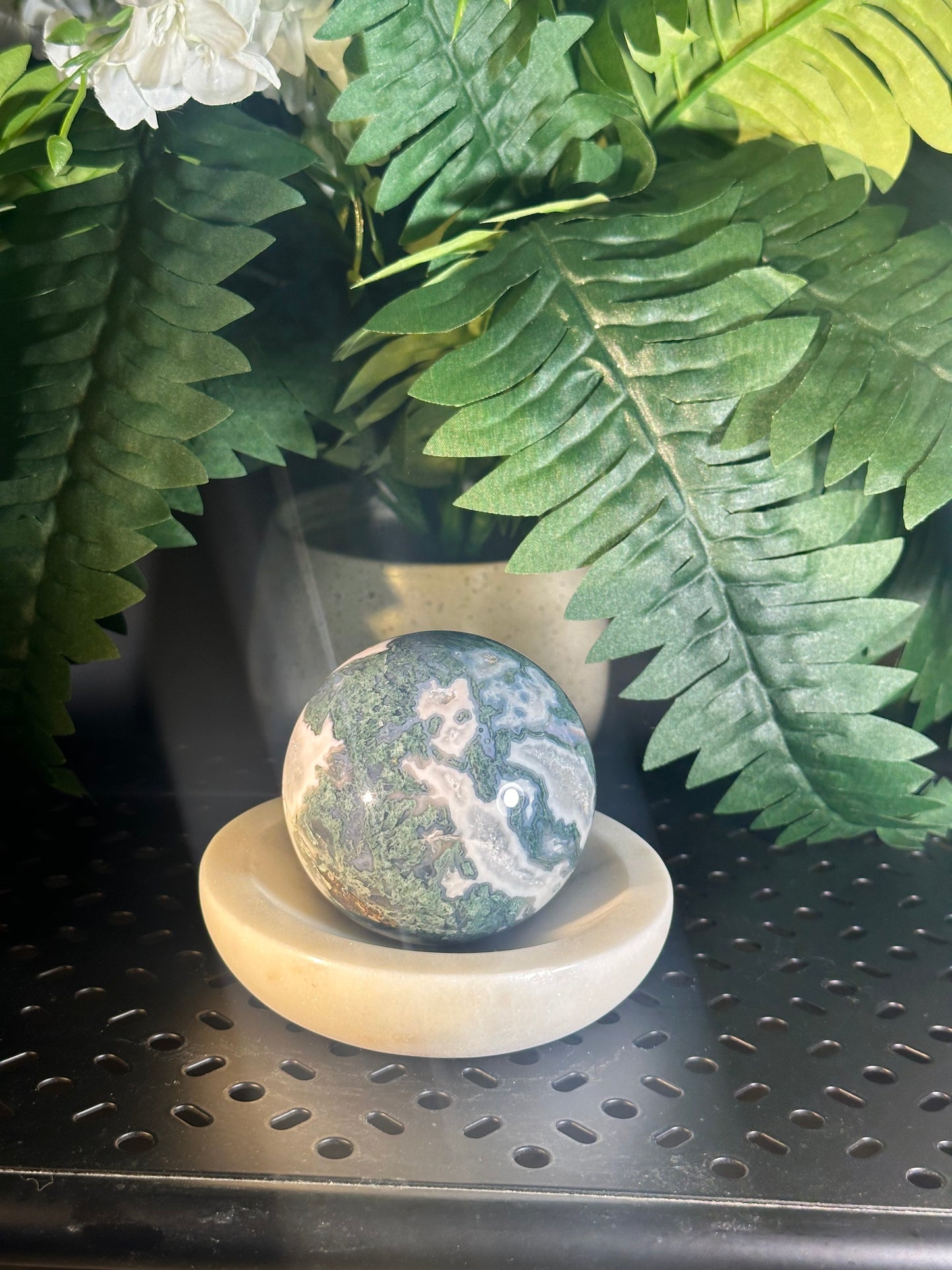 Moss Agate Crystal Sphere