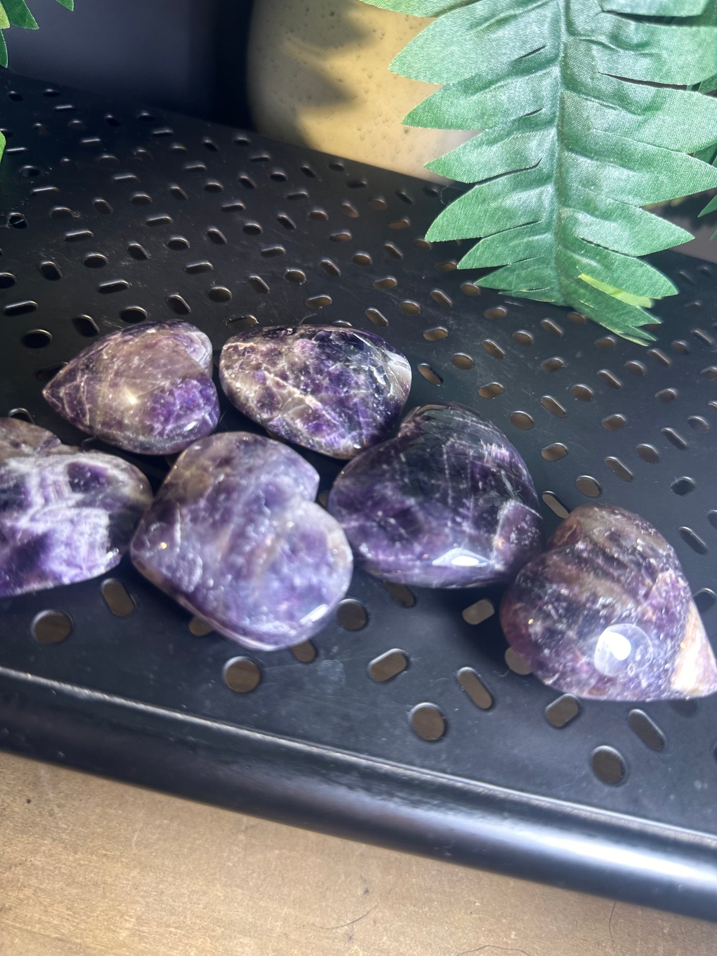 Dream Amethyst Palm-Stone Heart Pack