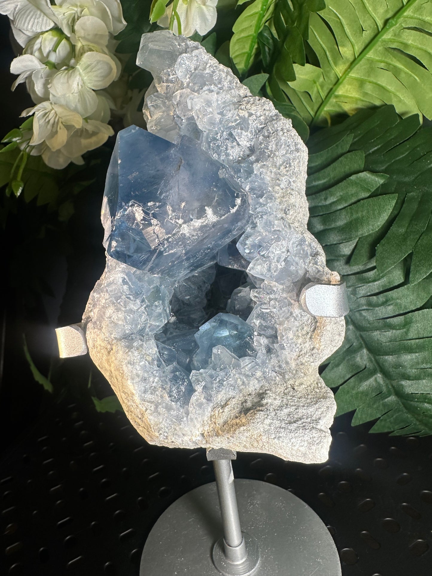 Celestine Vivid Blue Geode Cluster