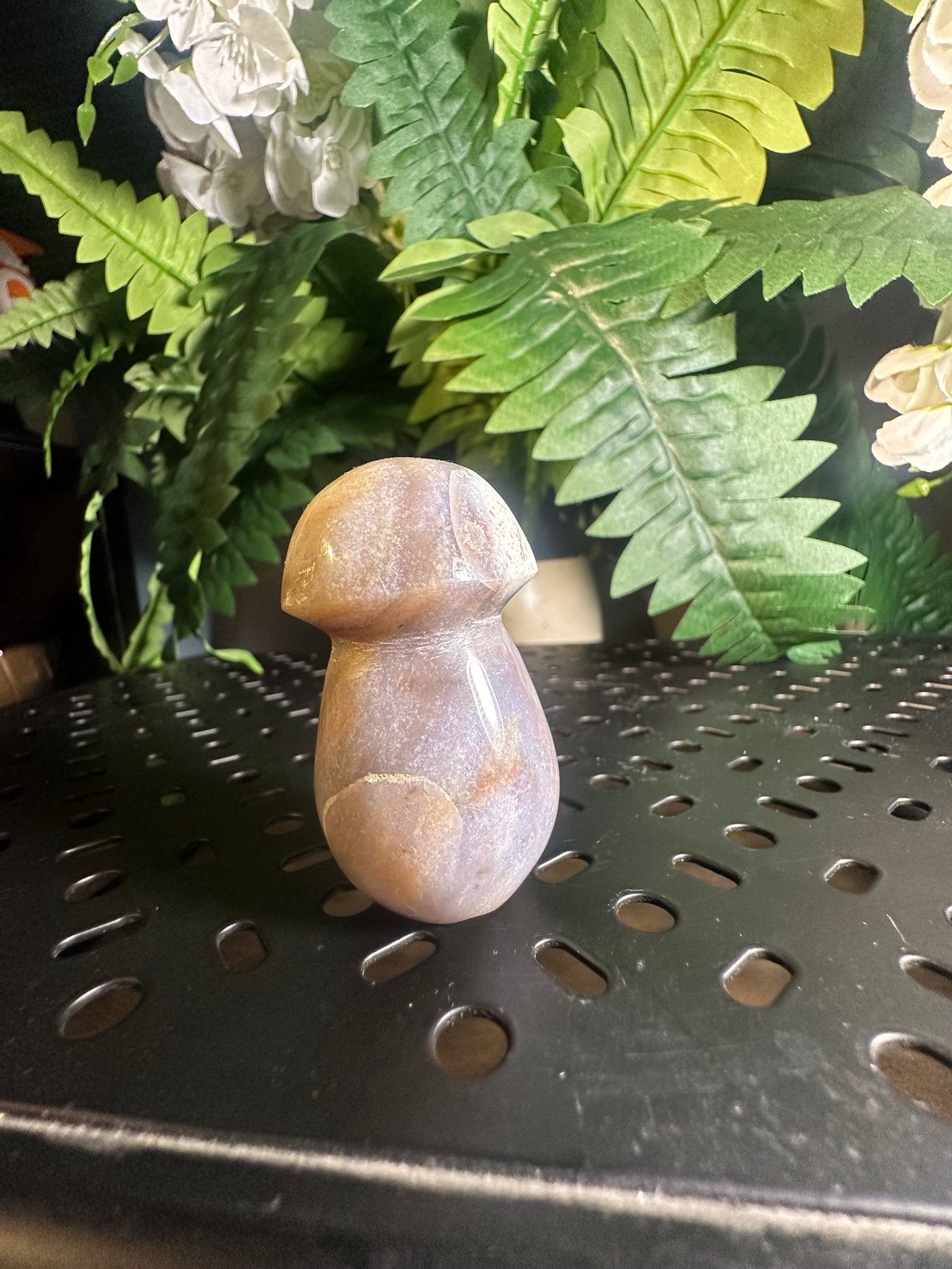 Flint Agate Mushroom Crystal Sculpture