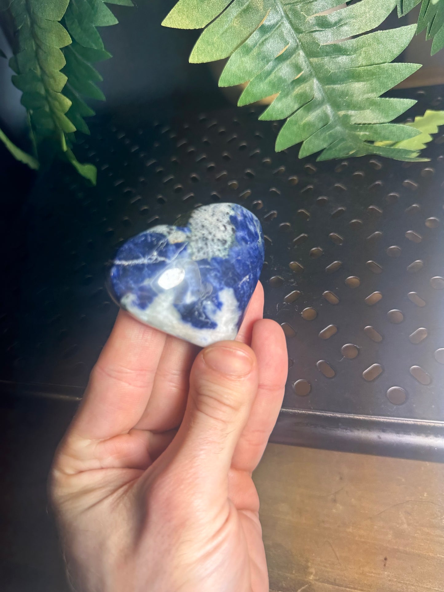 Sodalite Crystal Heart Palmstone