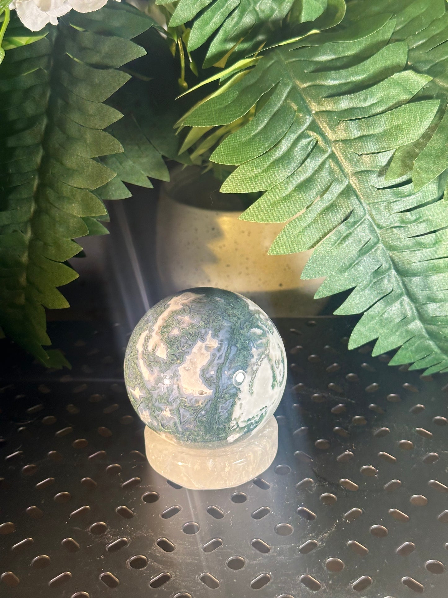 Moss Agate Crystal Sphere