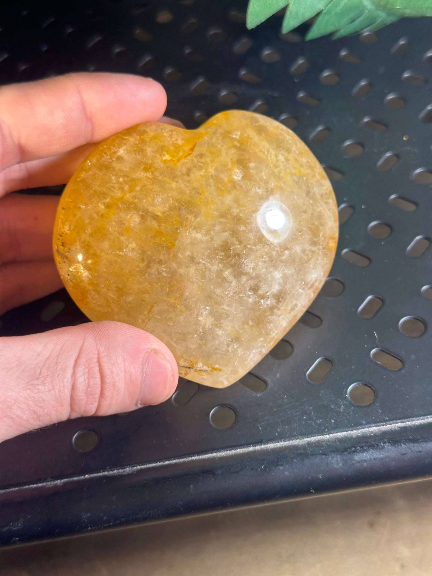 Golden Healer Quartz Crystal Heart