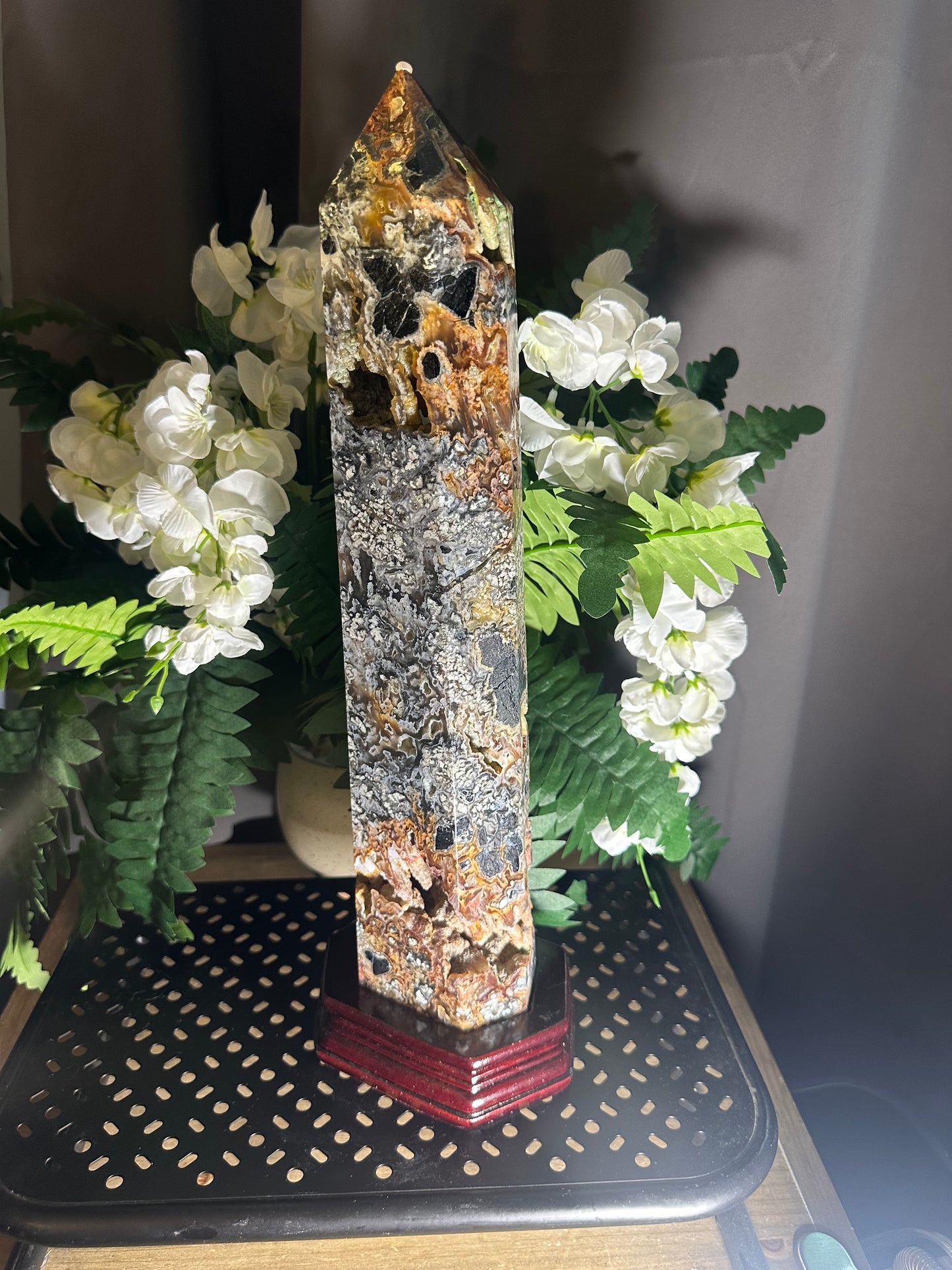 Natural Mixed Tourmaline Obelisk/Crystal Tower