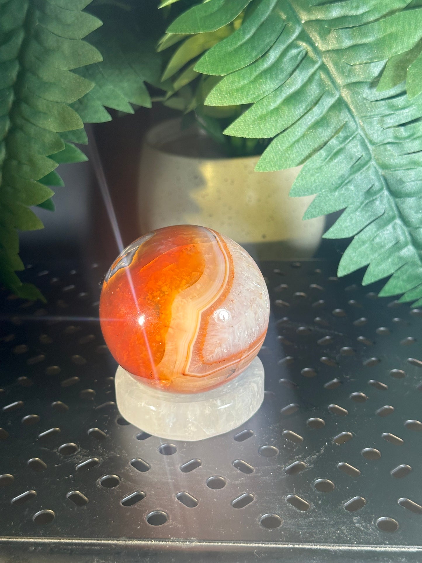 Carnelian “PAC-MAN” Unique Crystal Sphere