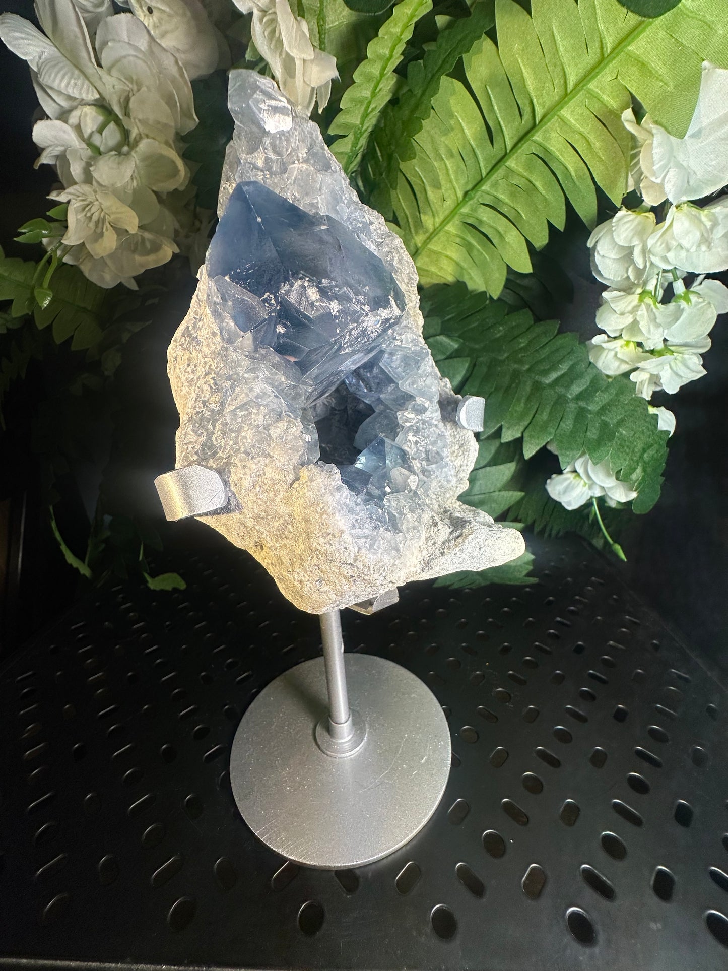 Celestine Vivid Blue Geode Cluster