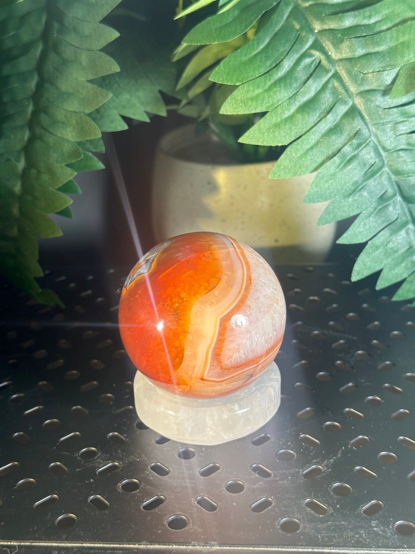 Carnelian “PAC-MAN” Unique Crystal Sphere