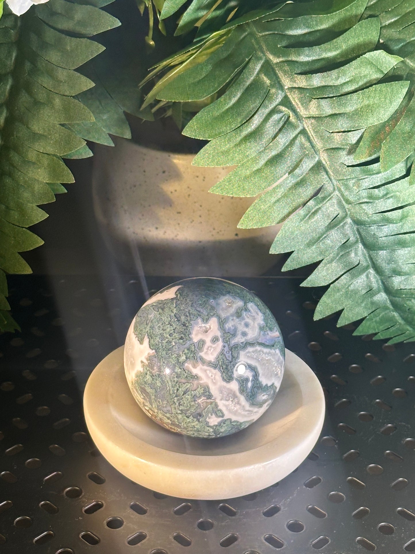 Moss Agate Crystal Sphere