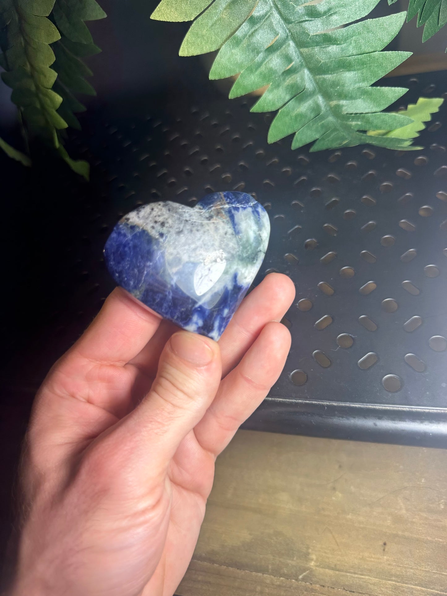 Sodalite Crystal Heart Palmstone