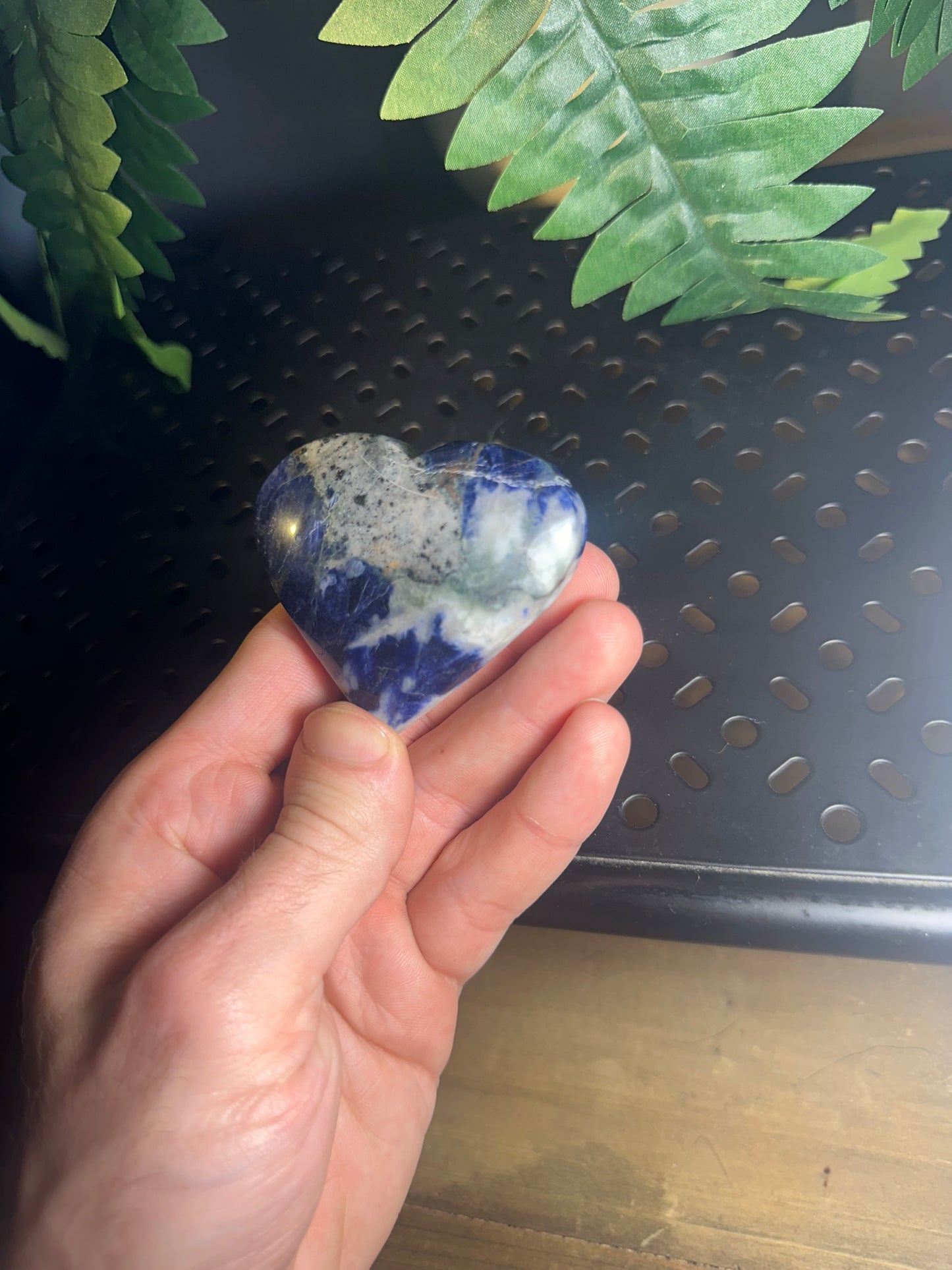 Sodalite Crystal Heart Palmstone