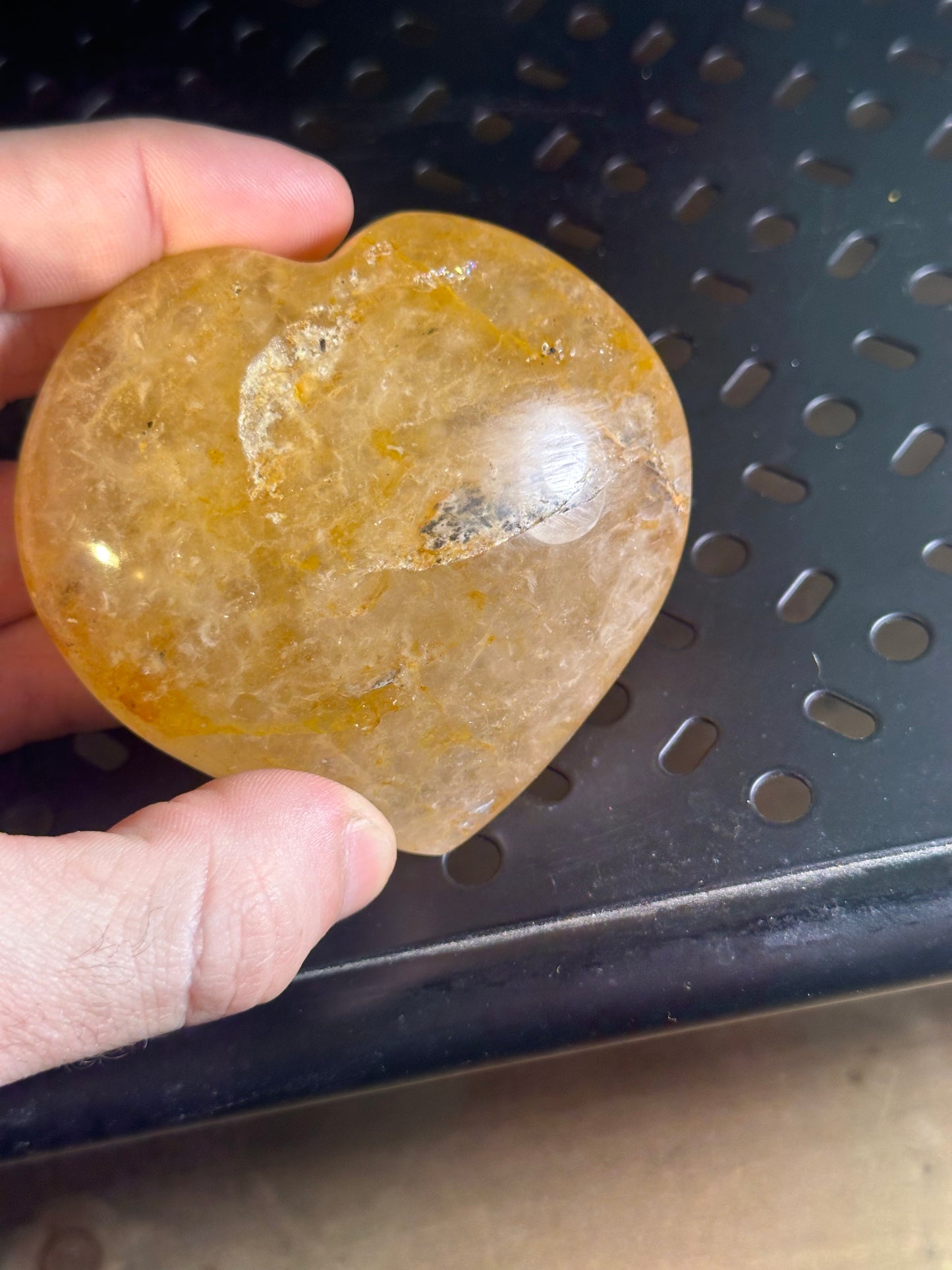 Golden Healer Quartz Crystal Heart