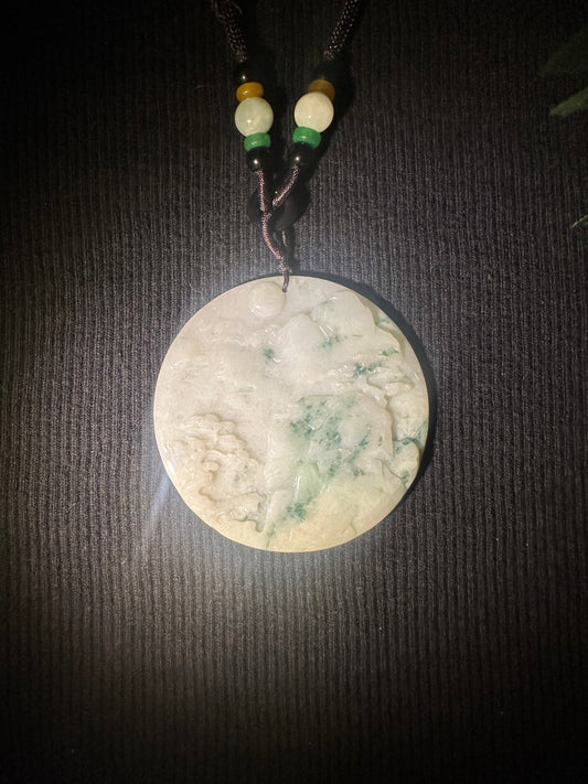 Jadeite “Mountain Village” Pendant