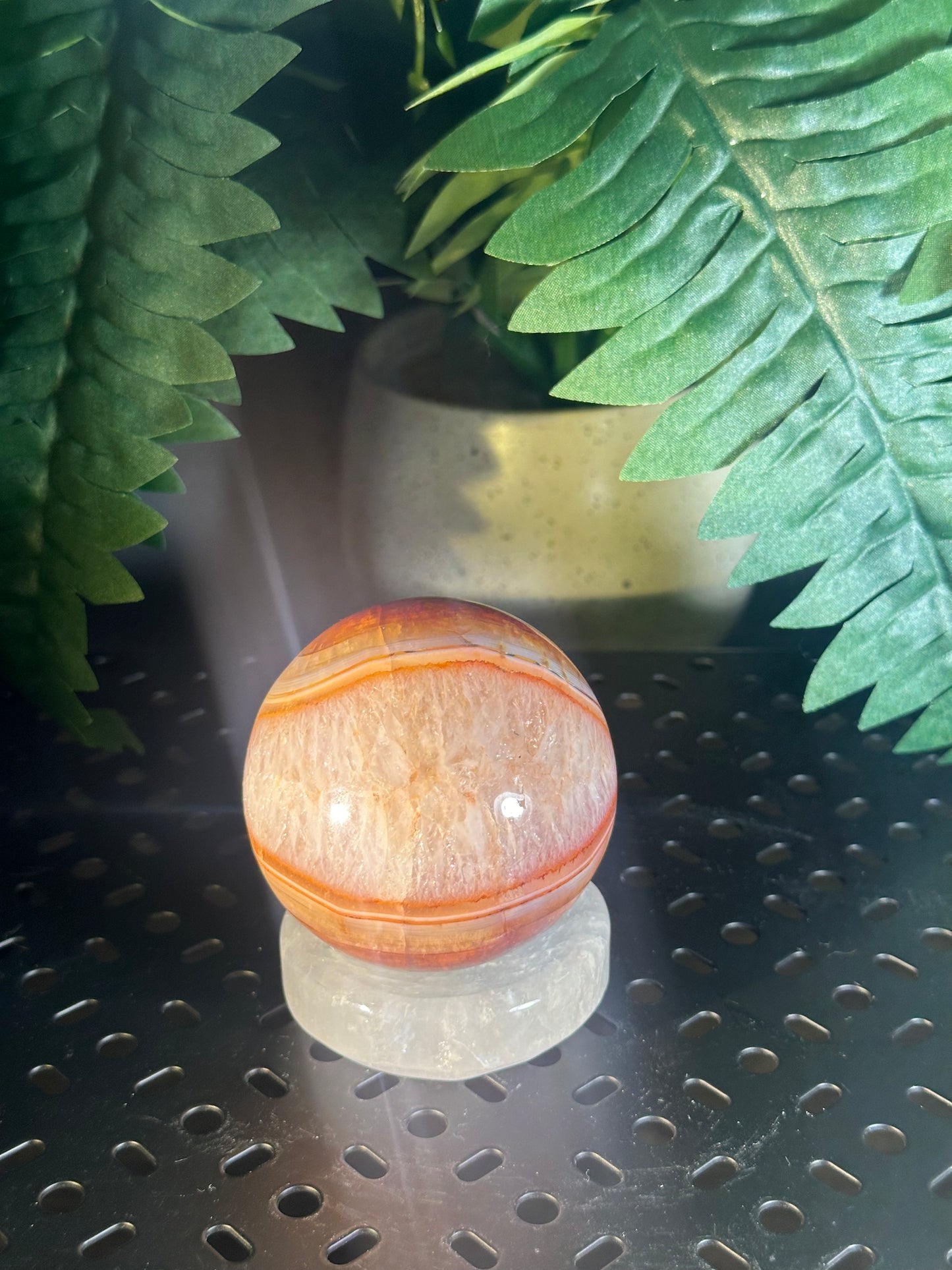 Carnelian “PAC-MAN” Unique Crystal Sphere