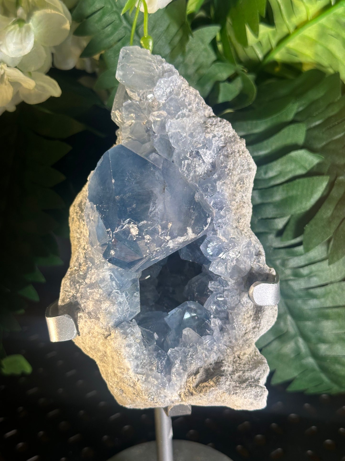 Celestine Vivid Blue Geode Cluster