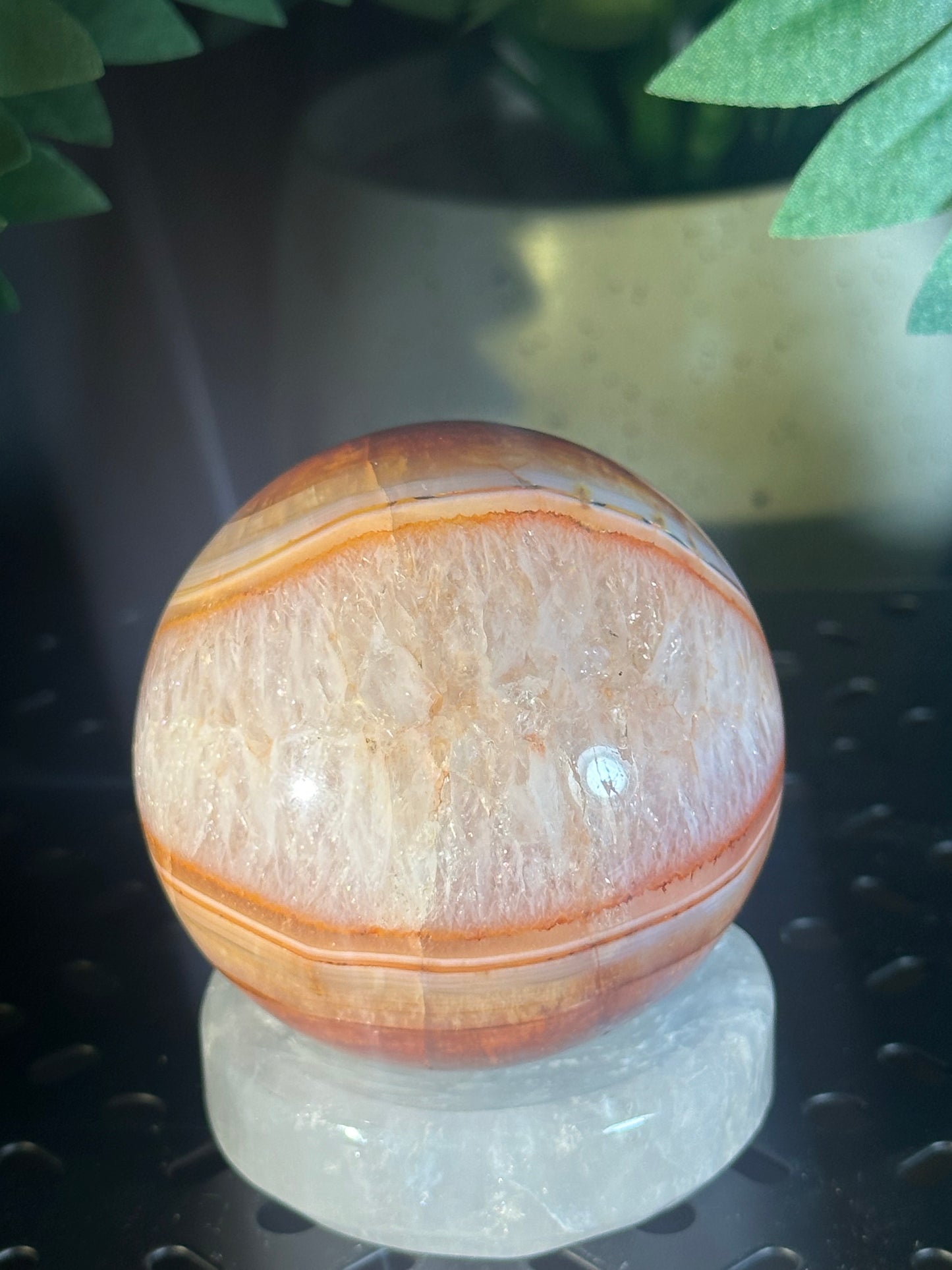 Carnelian “PAC-MAN” Unique Crystal Sphere