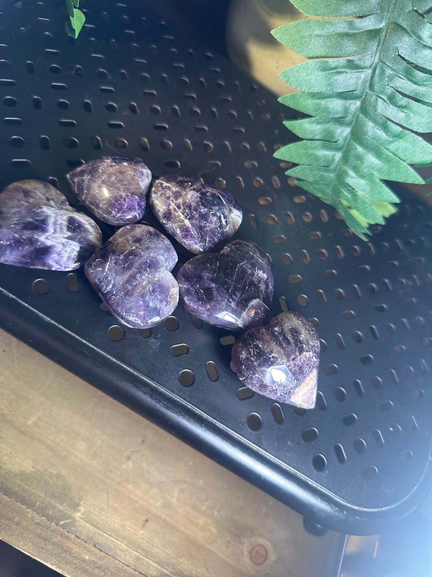 Dream Amethyst Palm-Stone Heart Pack