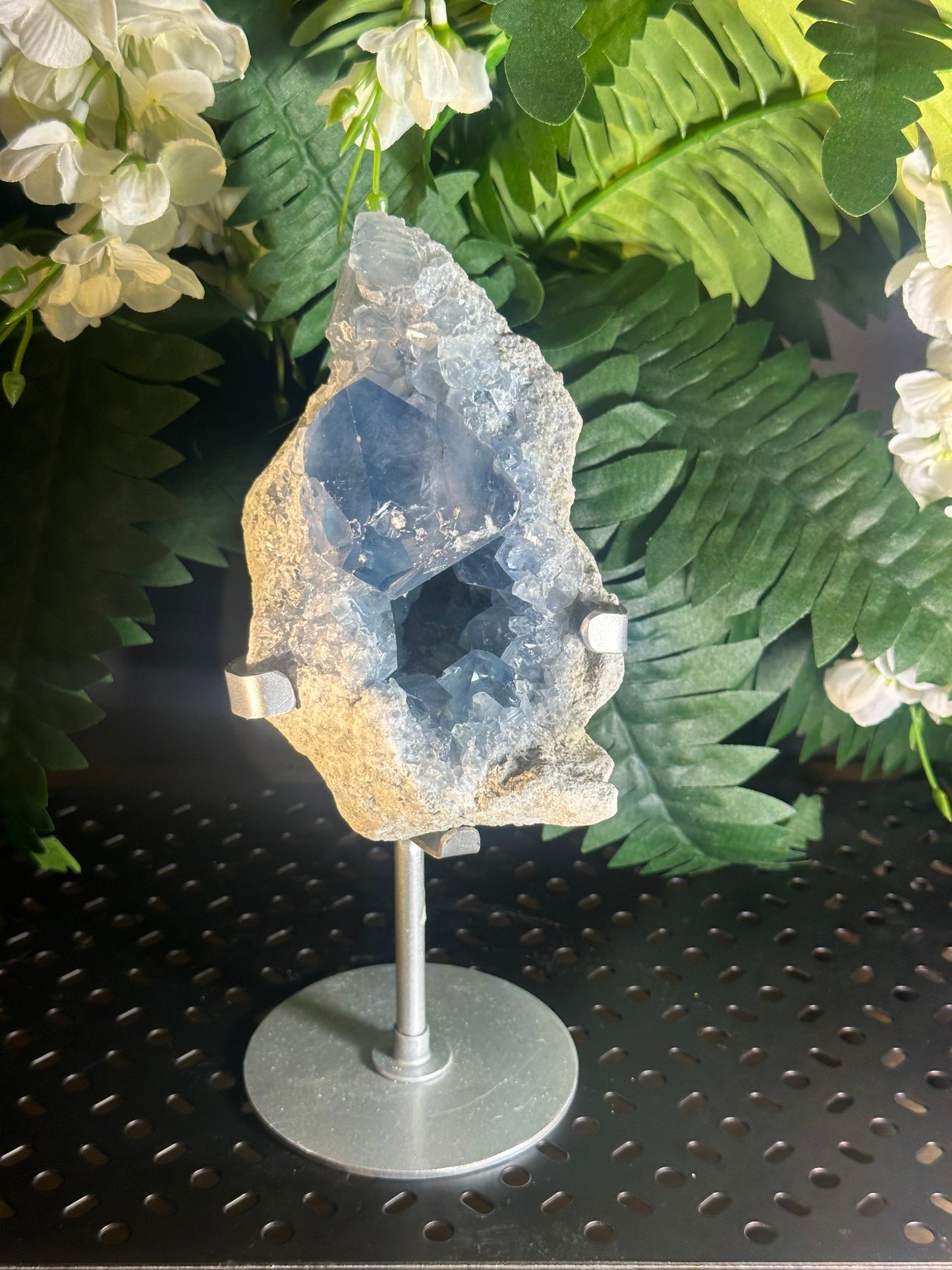 Celestine Vivid Blue Geode Cluster