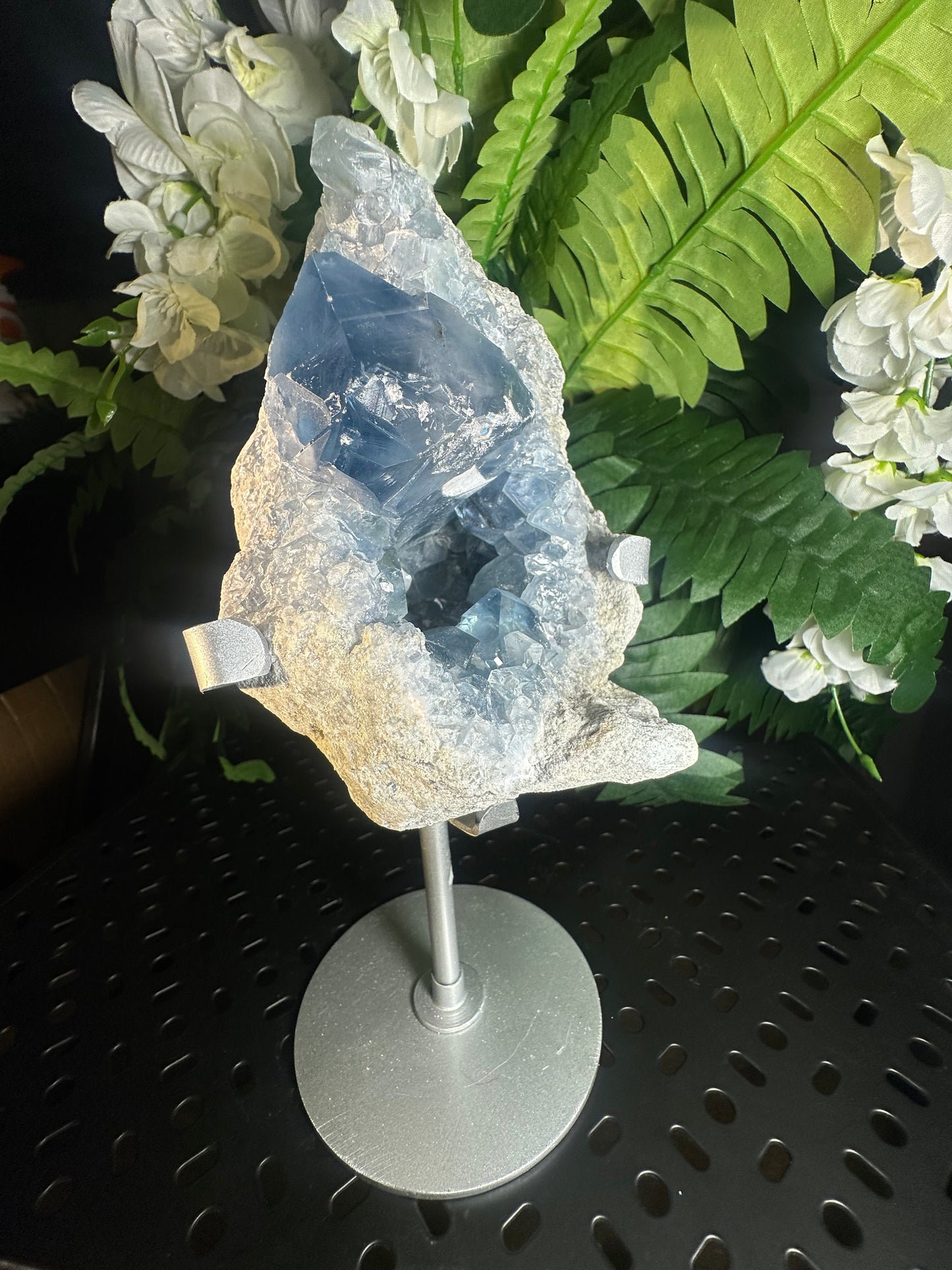 Celestine Vivid Blue Geode Cluster