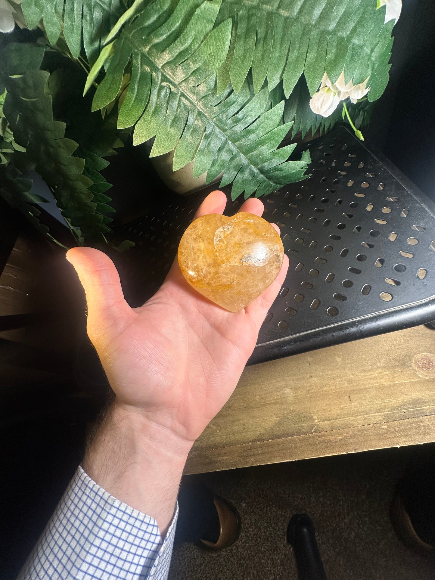 Golden Healer Quartz Crystal Heart