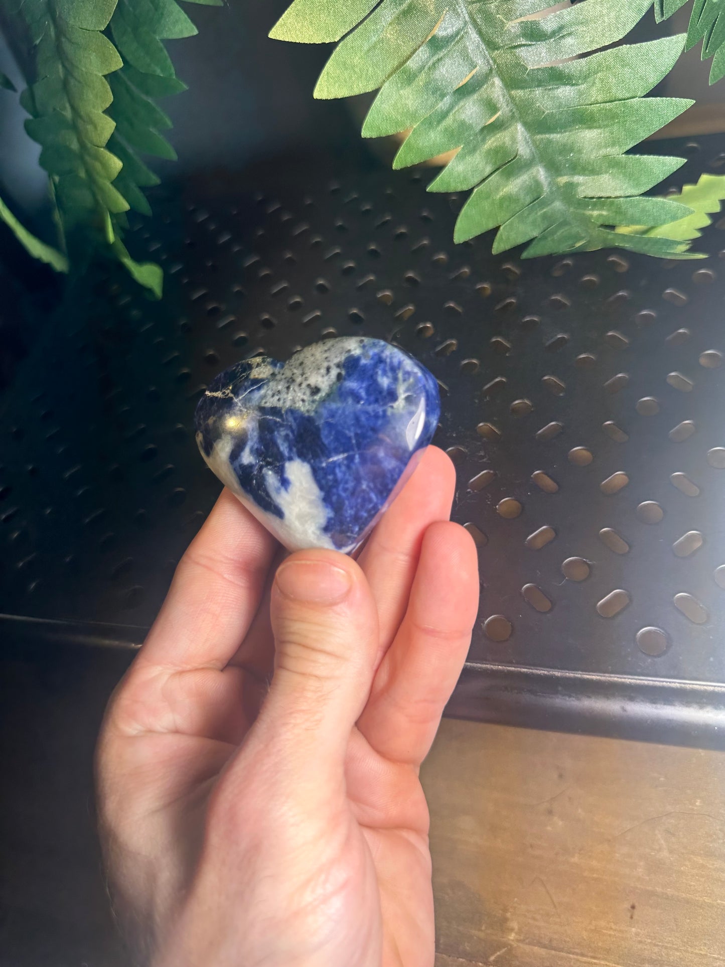 Sodalite Crystal Heart Palmstone