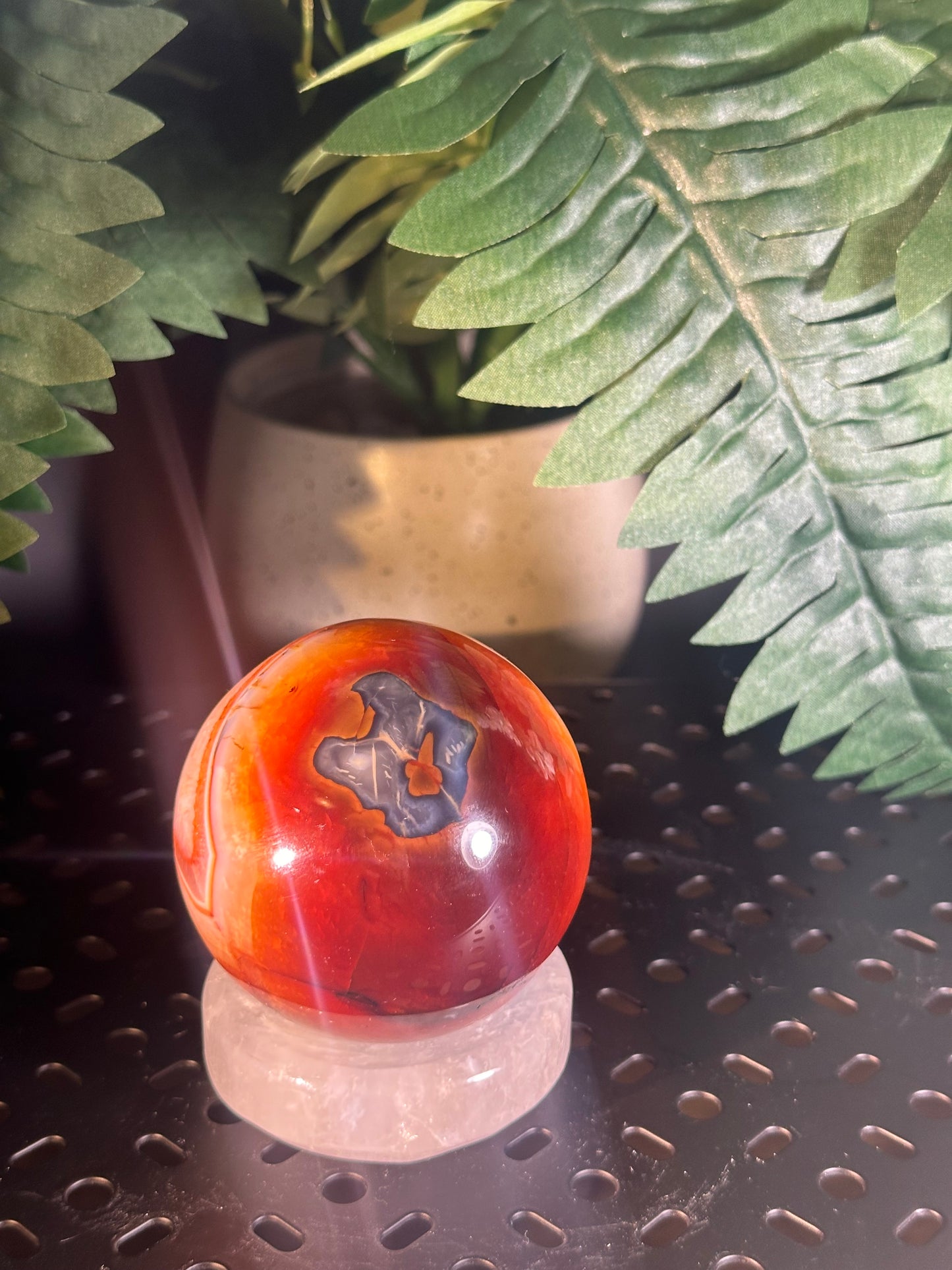 Carnelian “PAC-MAN” Unique Crystal Sphere