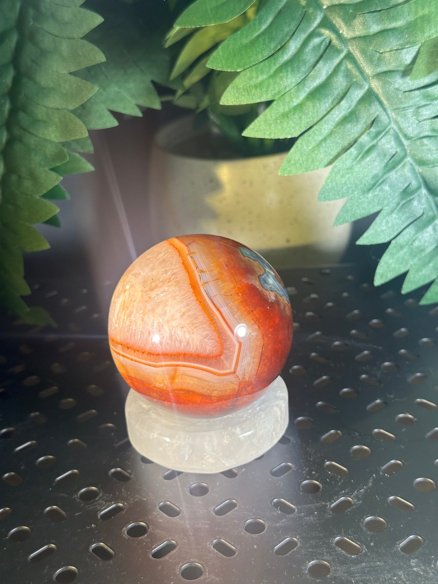 Carnelian “PAC-MAN” Unique Crystal Sphere