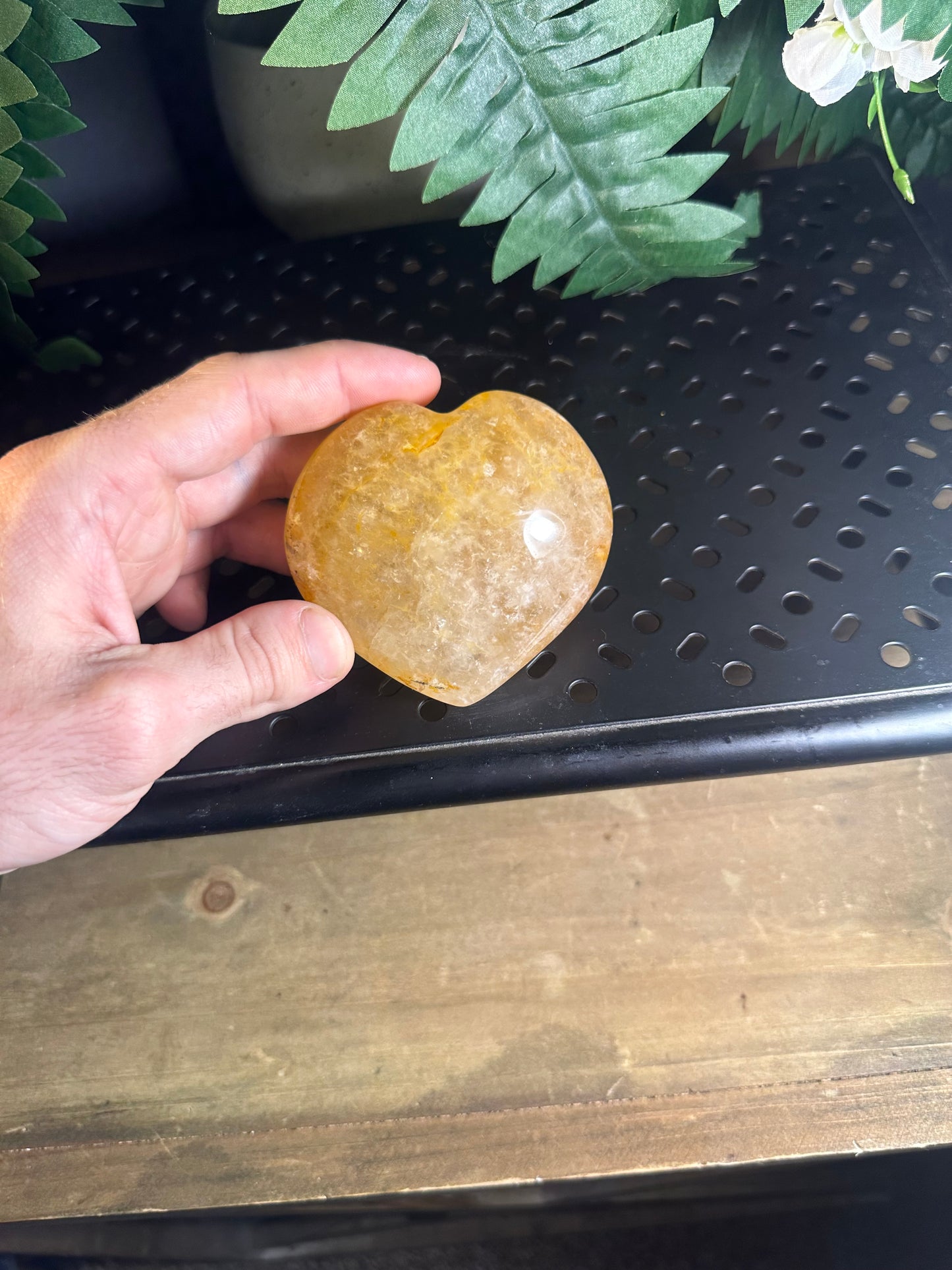 Golden Healer Quartz Crystal Heart