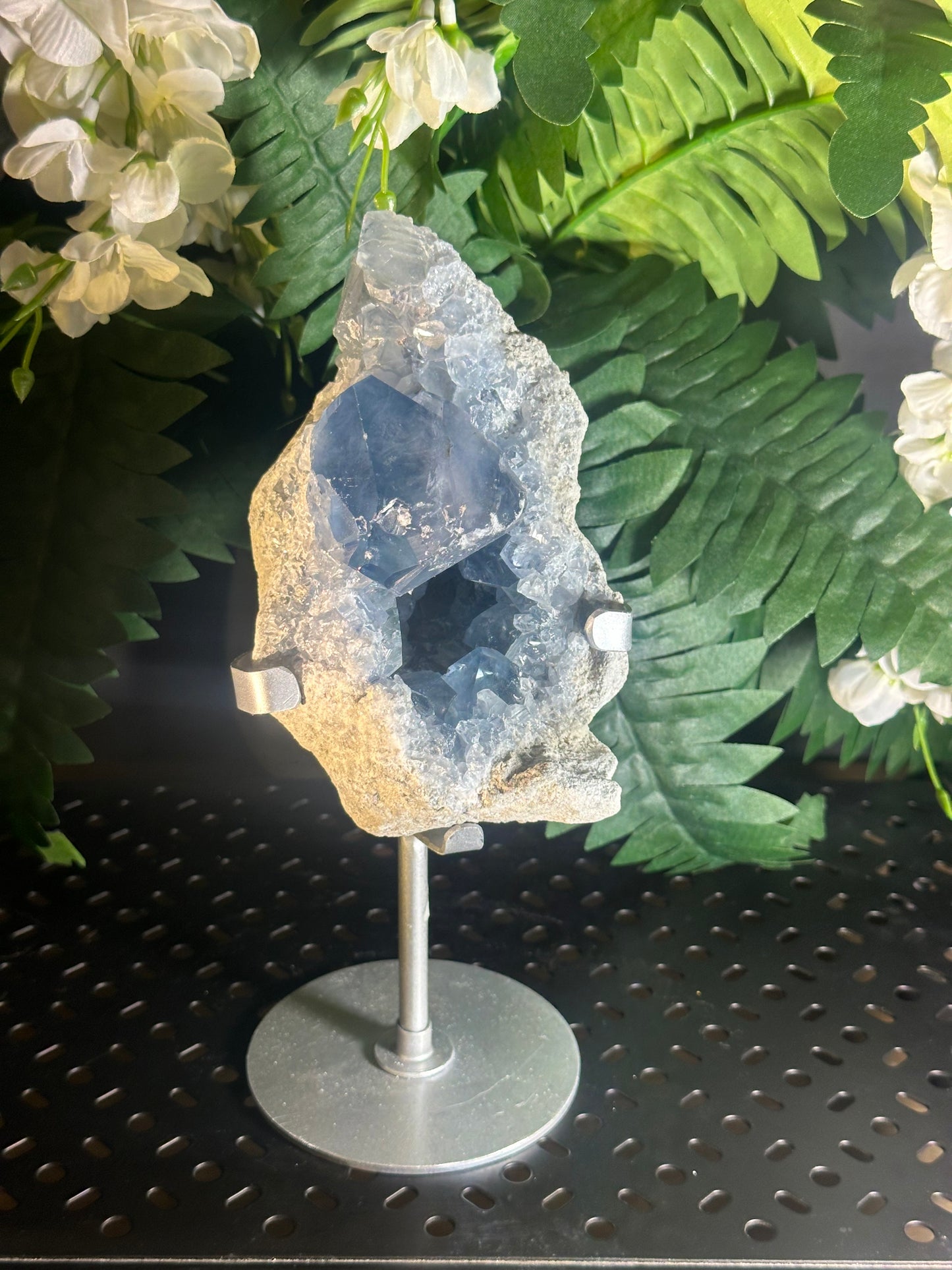 Celestine Vivid Blue Geode Cluster