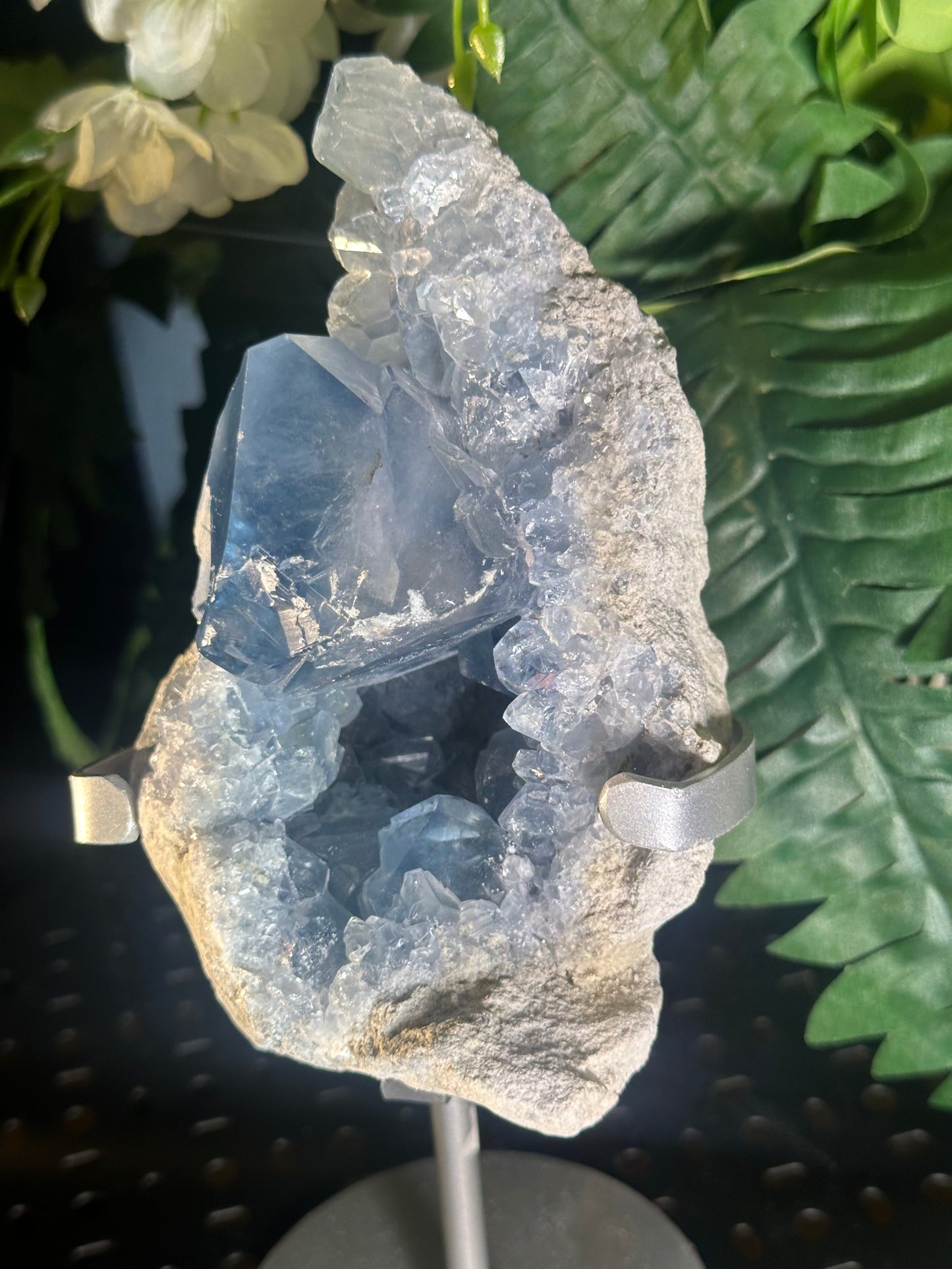 Celestine Vivid Blue Geode Cluster