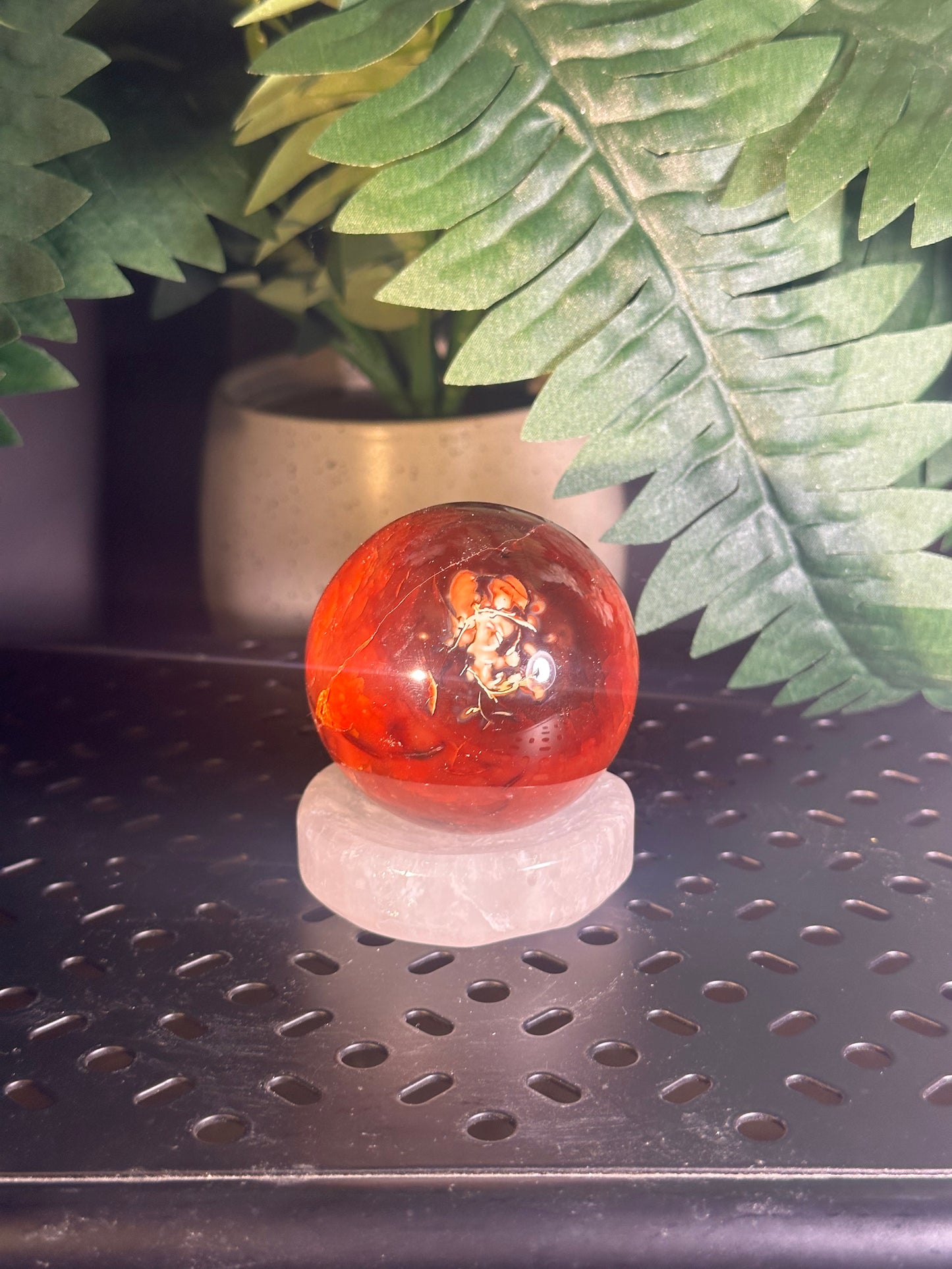 Carnelian Druzy Crystal Sphere