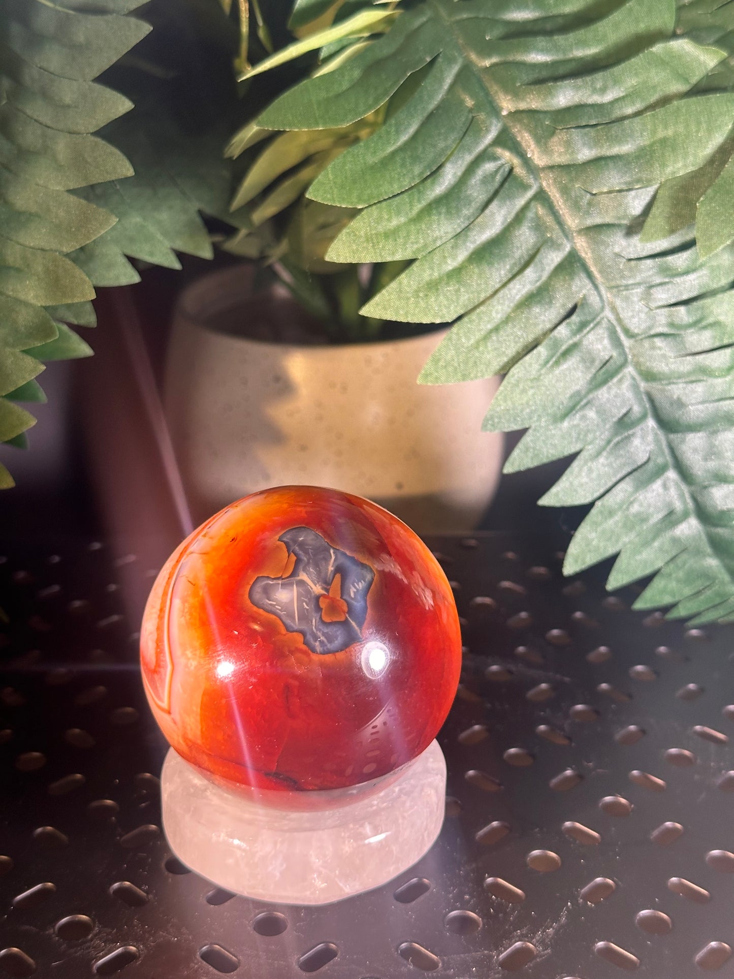 Carnelian “PAC-MAN” Unique Crystal Sphere