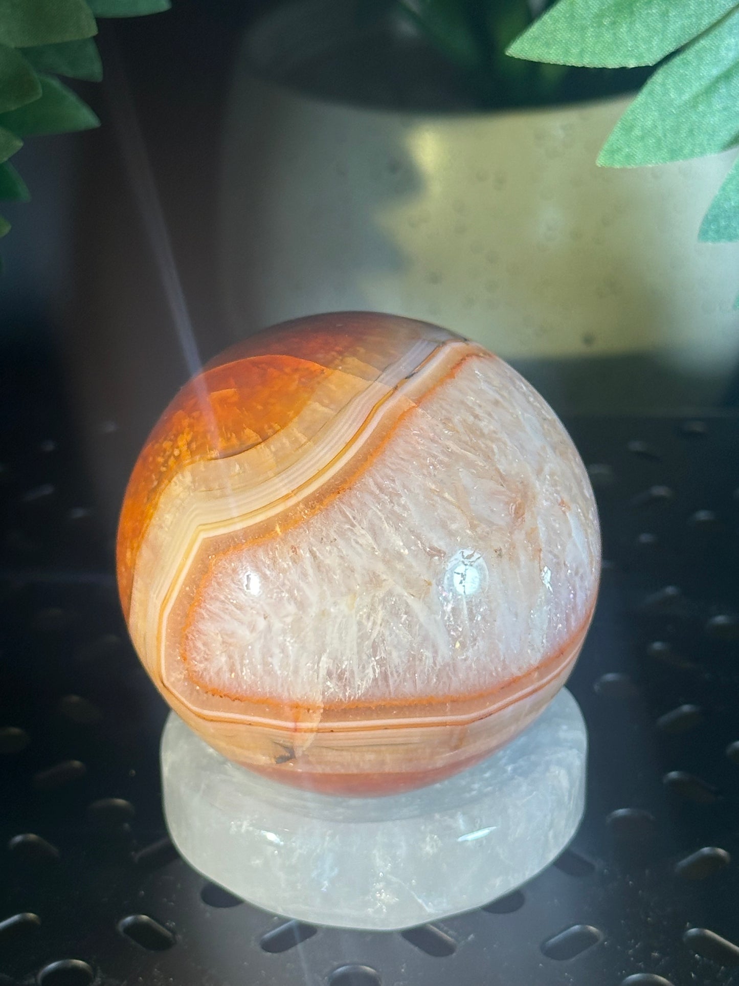 Carnelian “PAC-MAN” Unique Crystal Sphere