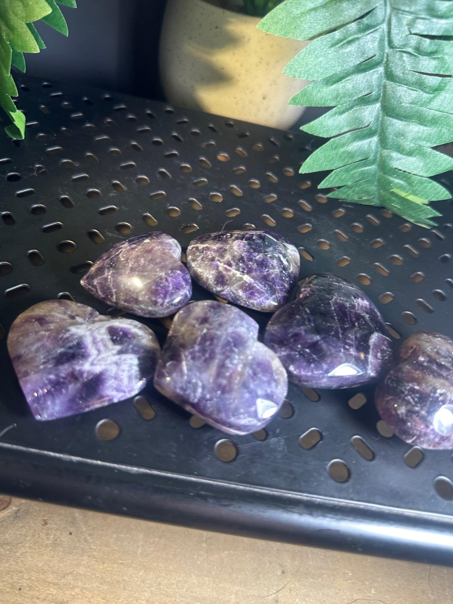 Dream Amethyst Palm-Stone Heart Pack