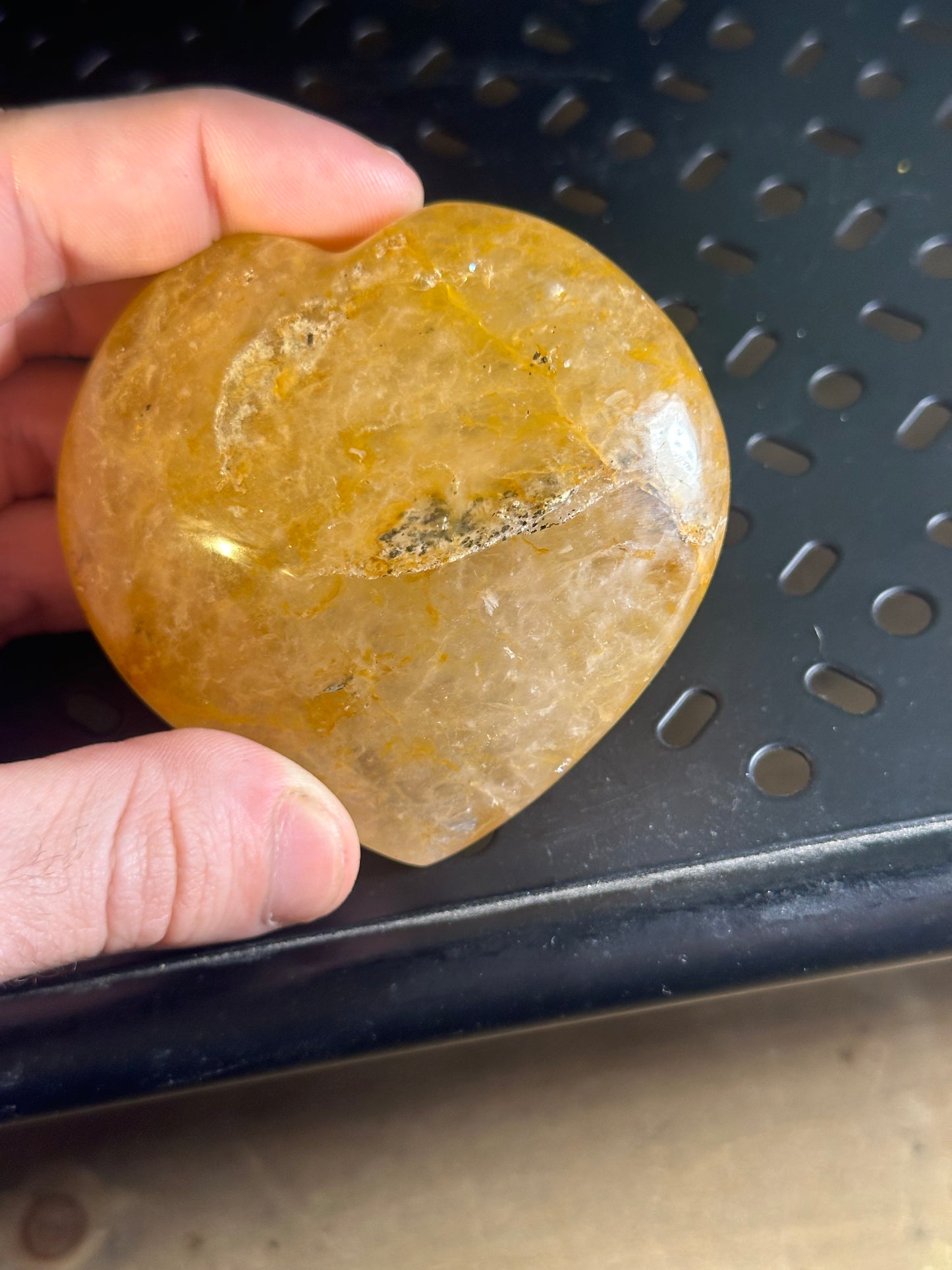 Golden Healer Quartz Crystal Heart