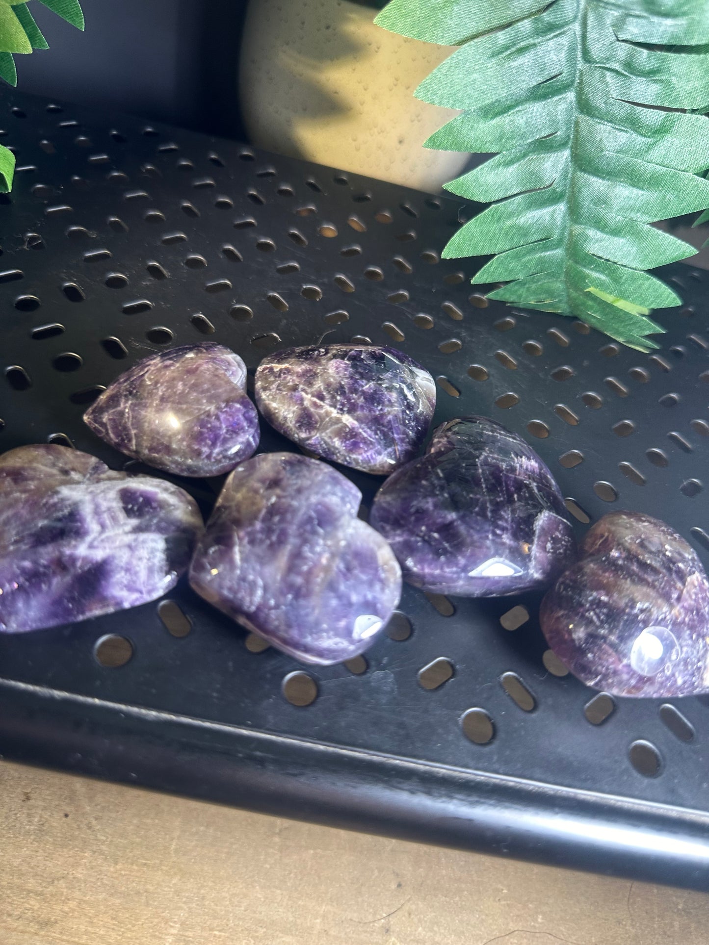 Dream Amethyst Palm-Stone Heart Pack