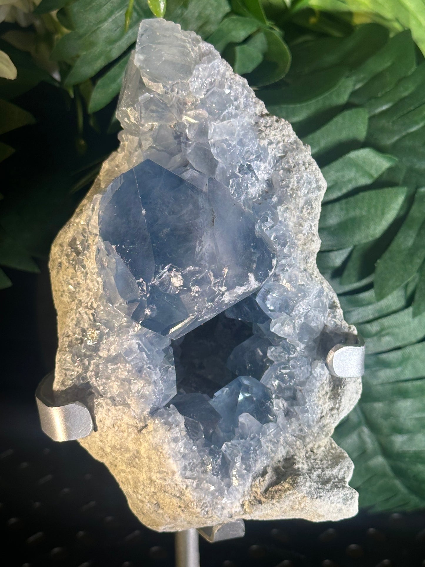 Celestine Vivid Blue Geode Cluster