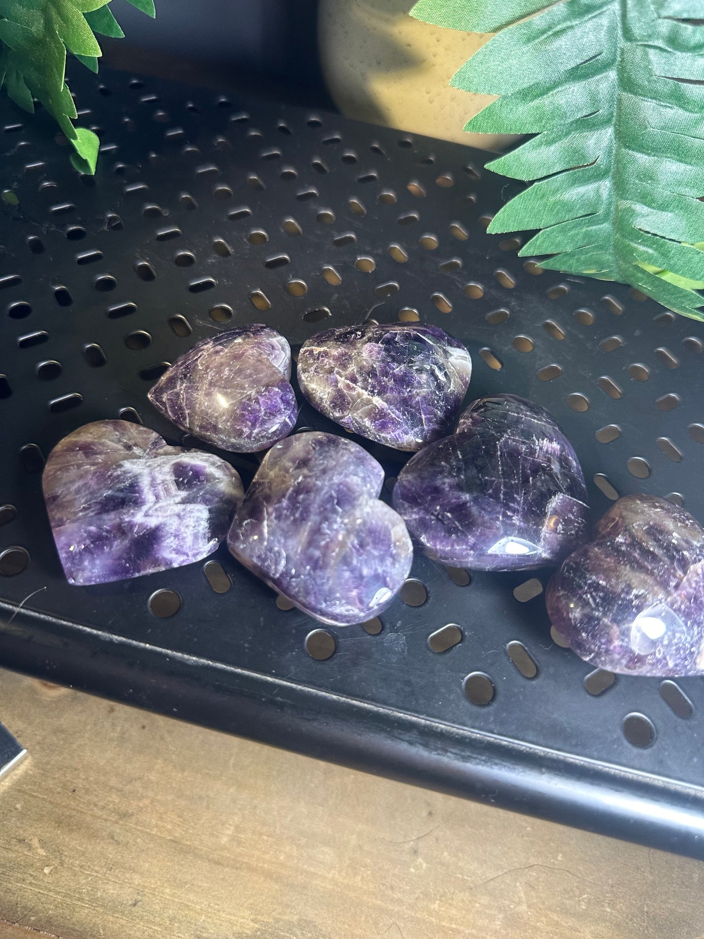 Dream Amethyst Palm-Stone Heart Pack